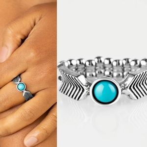 Silver and turquoise ring